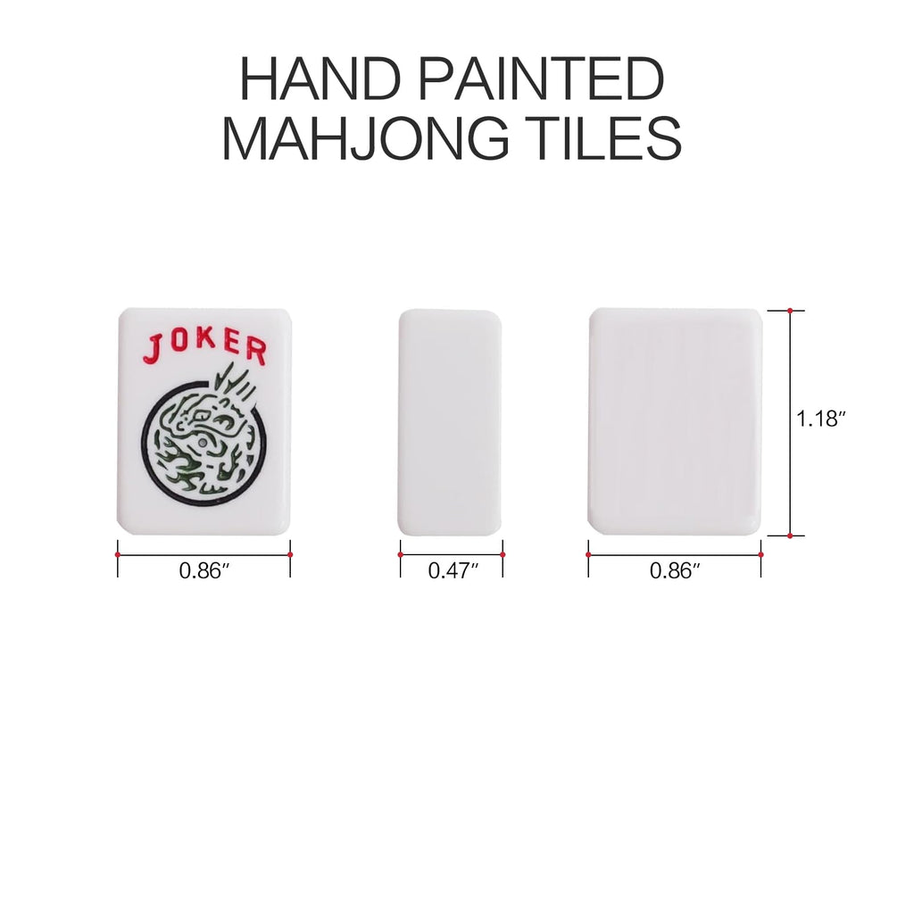 American Mahjong Set with 4 Rack Pushers & Carry Bag W8330
