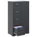 4 Drawer Black Vertical File Cabinet with Lock F720