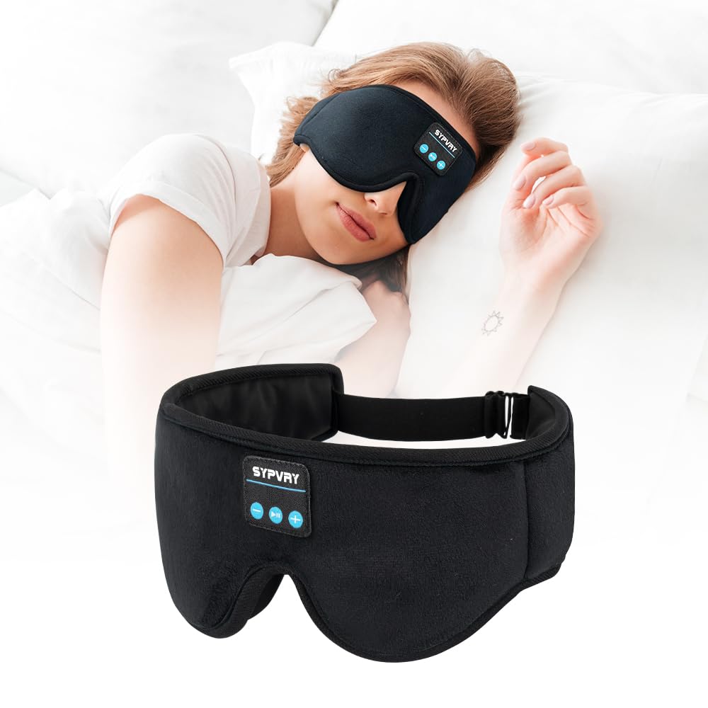 Bluetooth Sleep Mask Wireless Headphones Black S3547