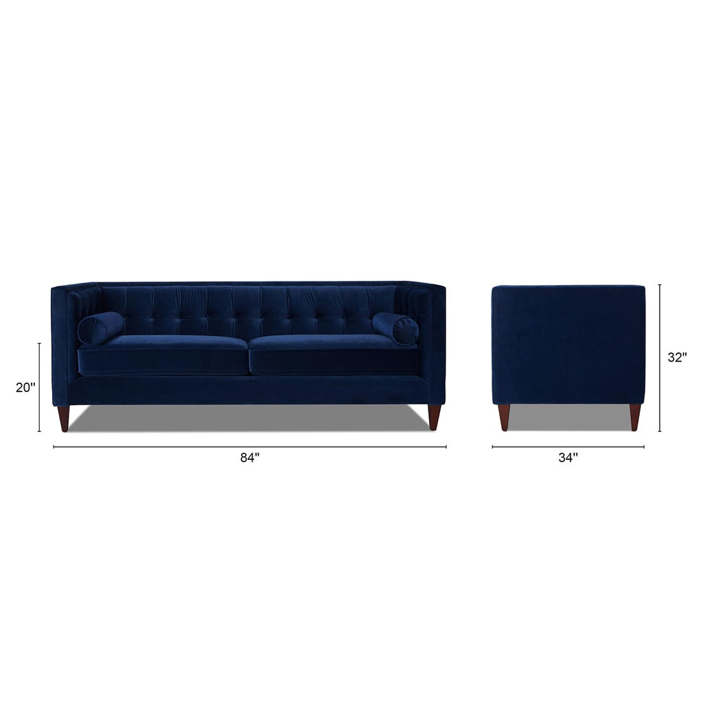 Navy Blue Velvet Tufted Sofa U93225