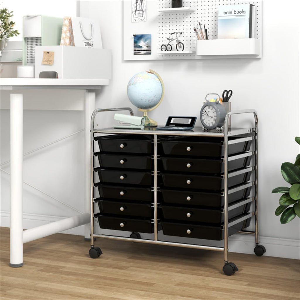 12 Drawer Rolling Storage Cart with Wheels Y980531