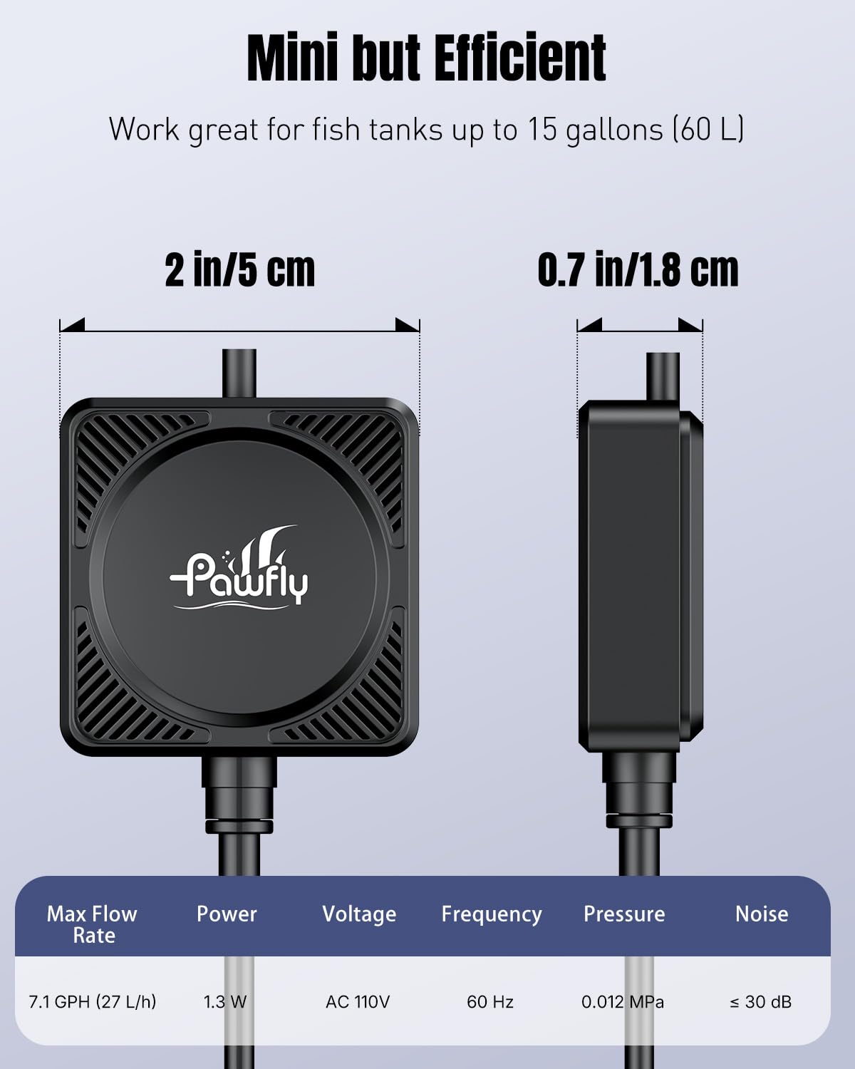 2 Gallon Ultra Clear Aquarium Starter Kit with LED Light, Air Pump, Filter M2731