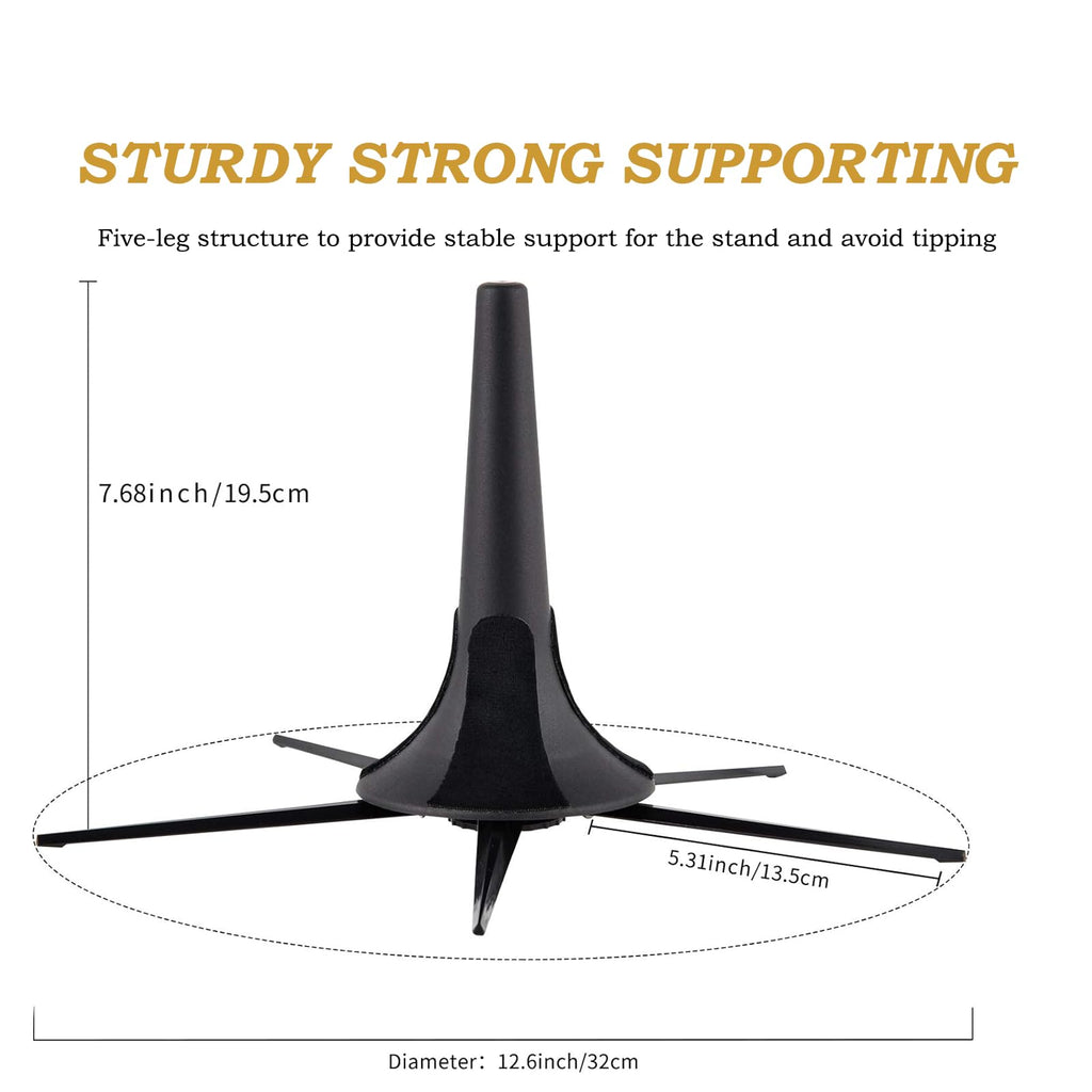 Trumpet Stand and Care Kit with Mouthpiece, Valve, Snake Brush, Foldable Metal 5 Legs Q29971