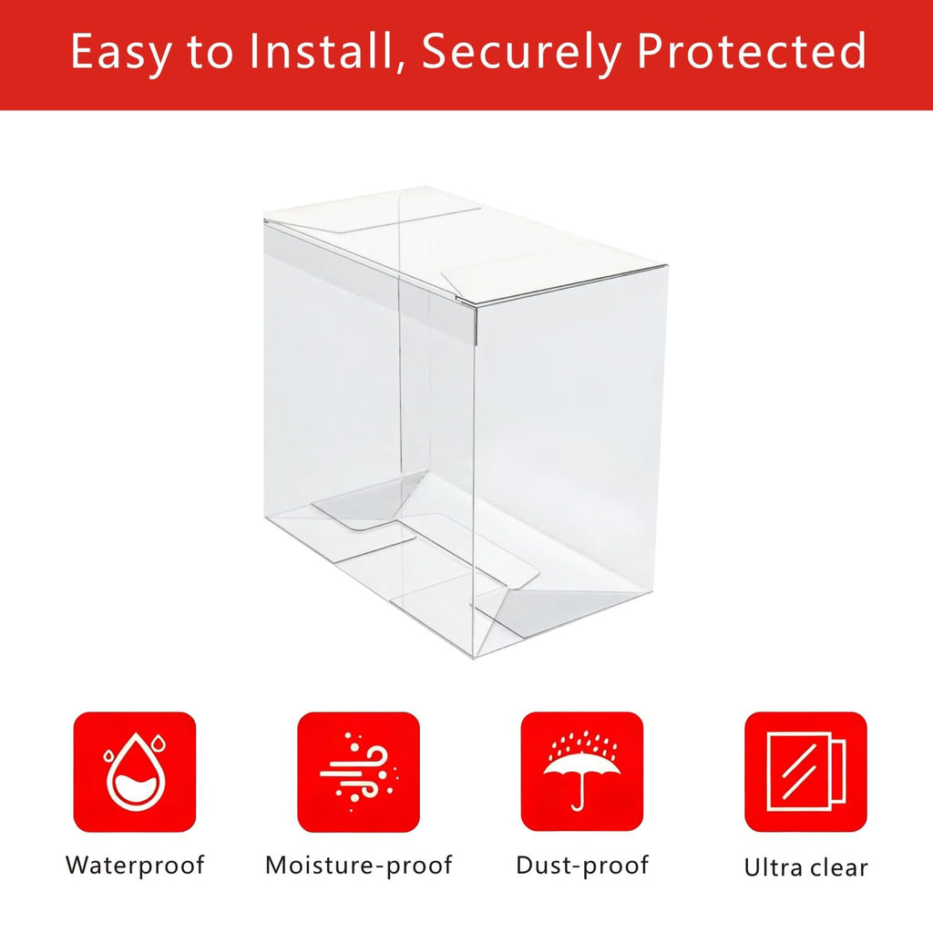 5 Pack 0.5mm Thick Crystal Clear PET Plastic Stackable Display Case X6123