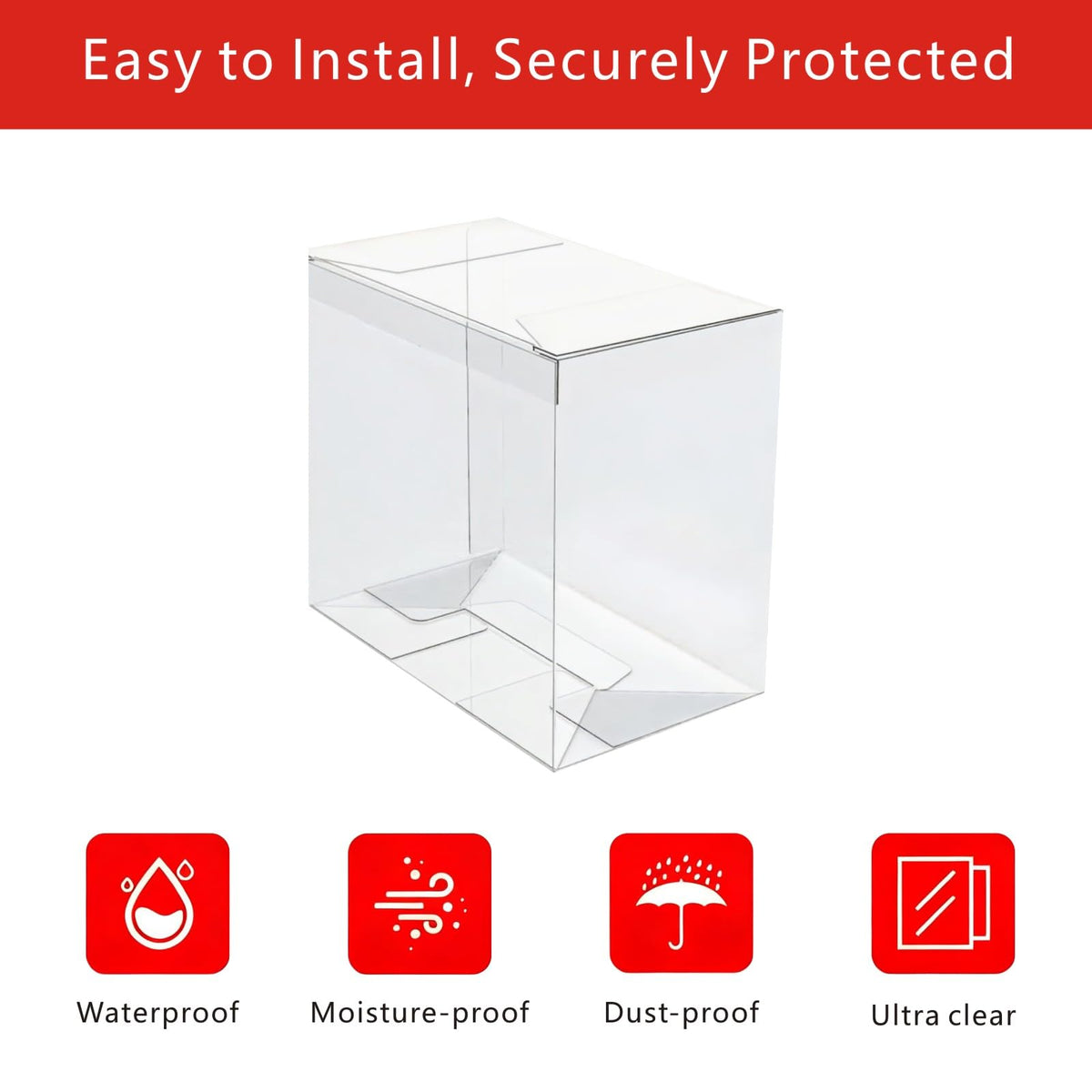 5 Pack 0.5mm Thick Crystal Clear PET Plastic Stackable Display Case X6123