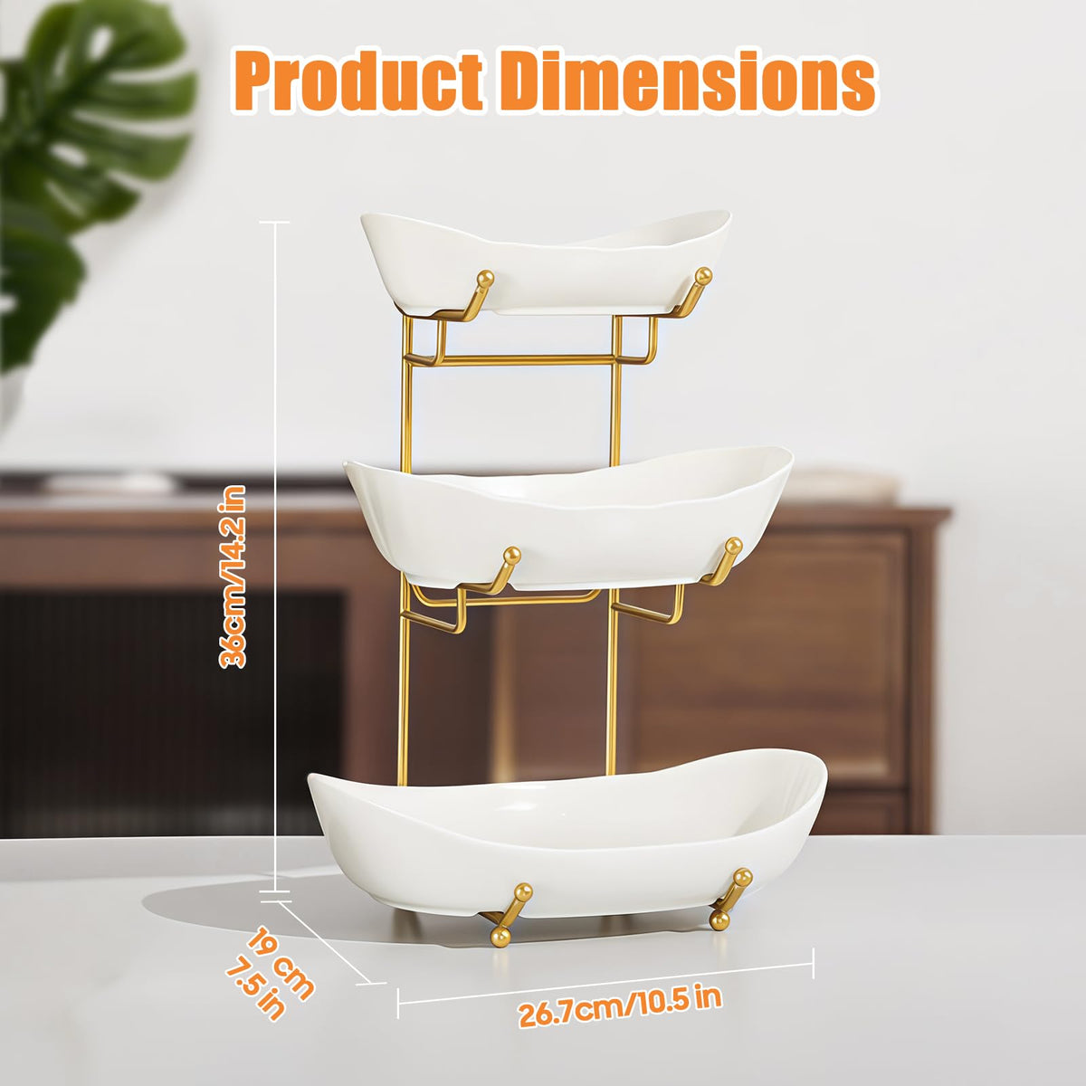 3 Tier Ceramic Fruit Basket W7536