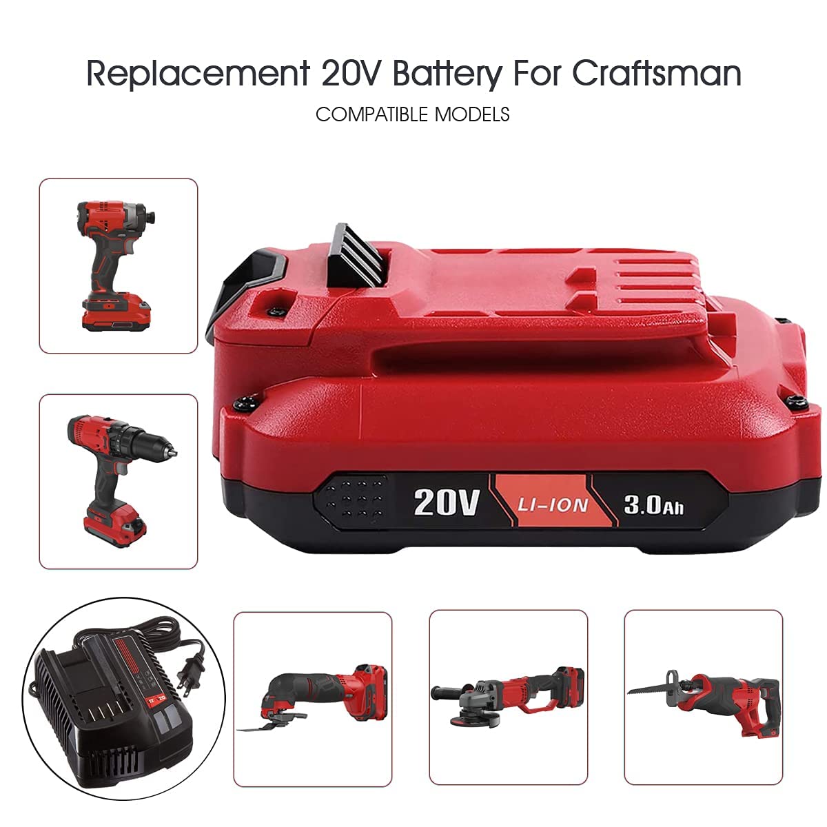 2 Pack 20V 3.0Ah Replacement Battery T226