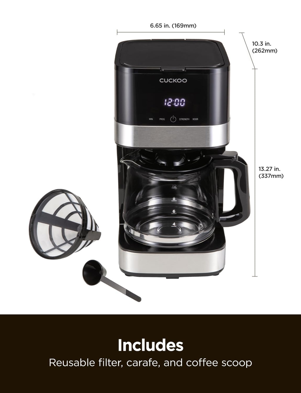 10-Cup Programmable Drip Coffee Maker with Glass Pot B6849