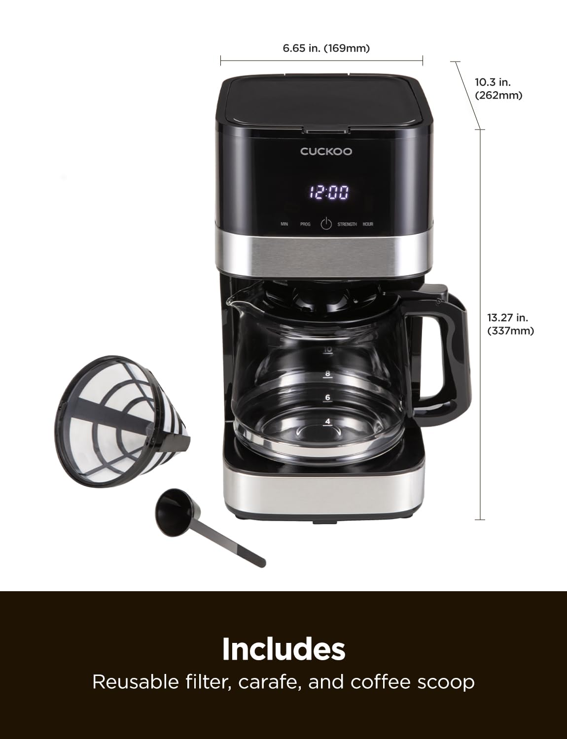 10-Cup Programmable Drip Coffee Maker with Glass Pot B6849