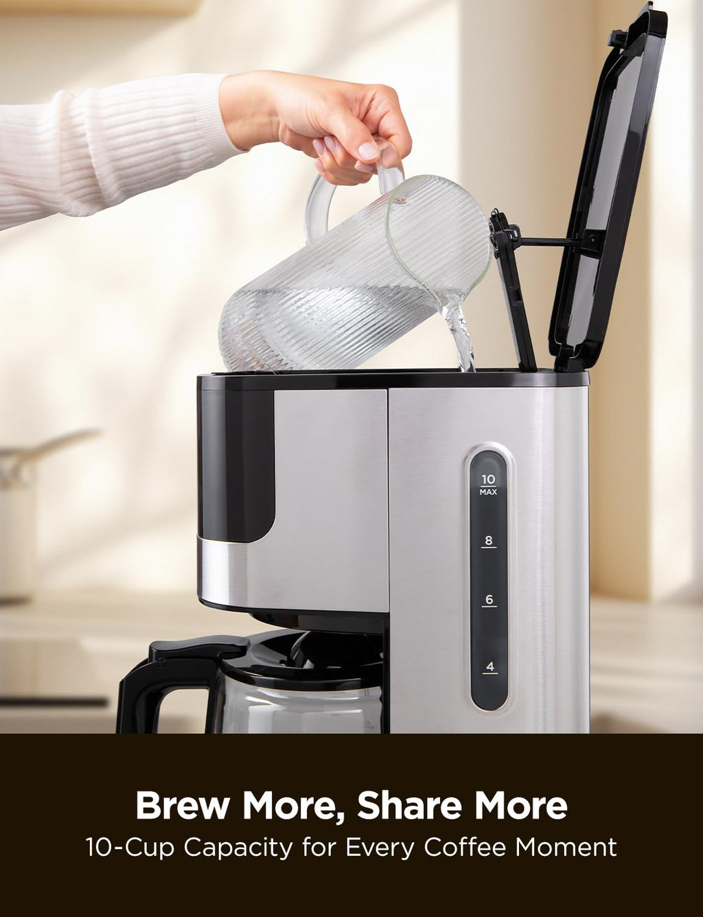 10-Cup Programmable Drip Coffee Maker with Glass Pot B6849