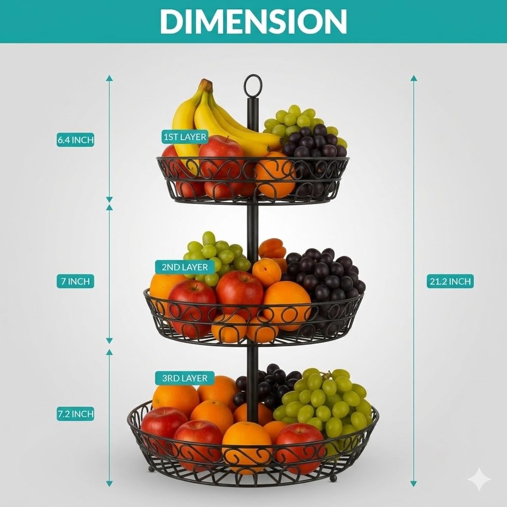 3-Tier Metal Fruit Basket M934440