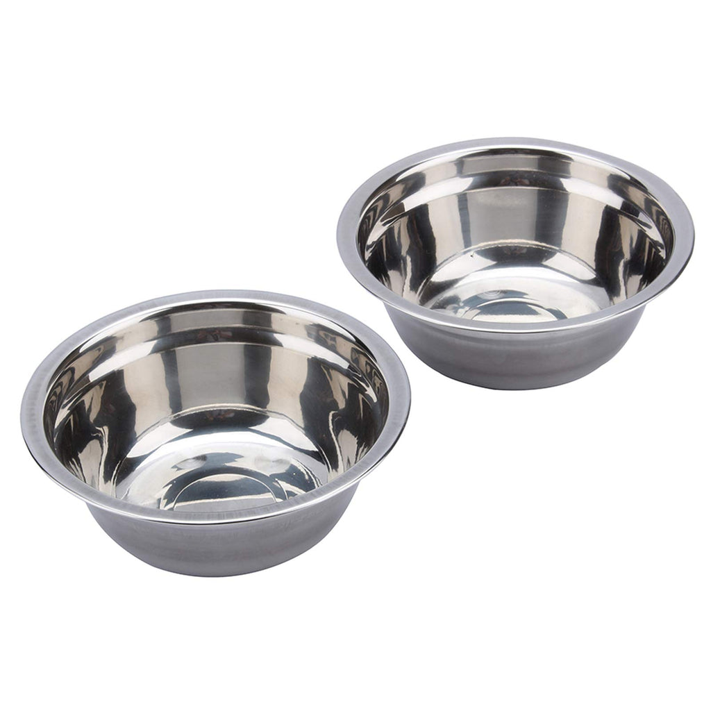 Double Stainless Steel Elevated Dog Bowls with Iron Stand O32648