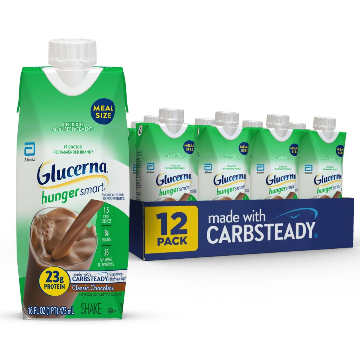 Classic Chocolate Diabetes Care Shake 23g Protein 12 Pack S563