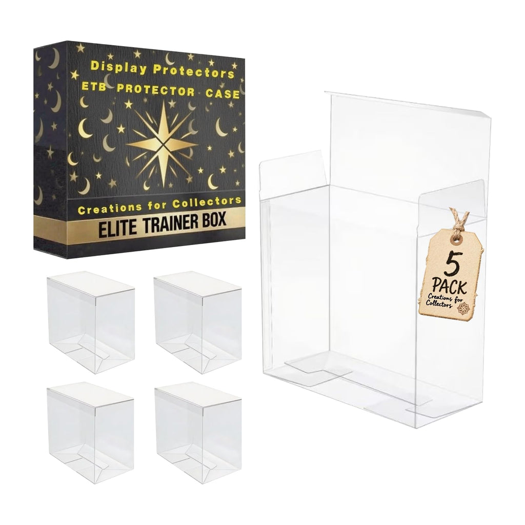 5 Pack 0.5mm Thick Crystal Clear PET Plastic Stackable Display Case X6123