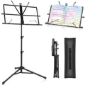 Black Adjustable Metal Music Stand with Carrying Bag S54029