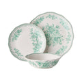 12-Piece Green Stoneware Dinnerware Set D12737