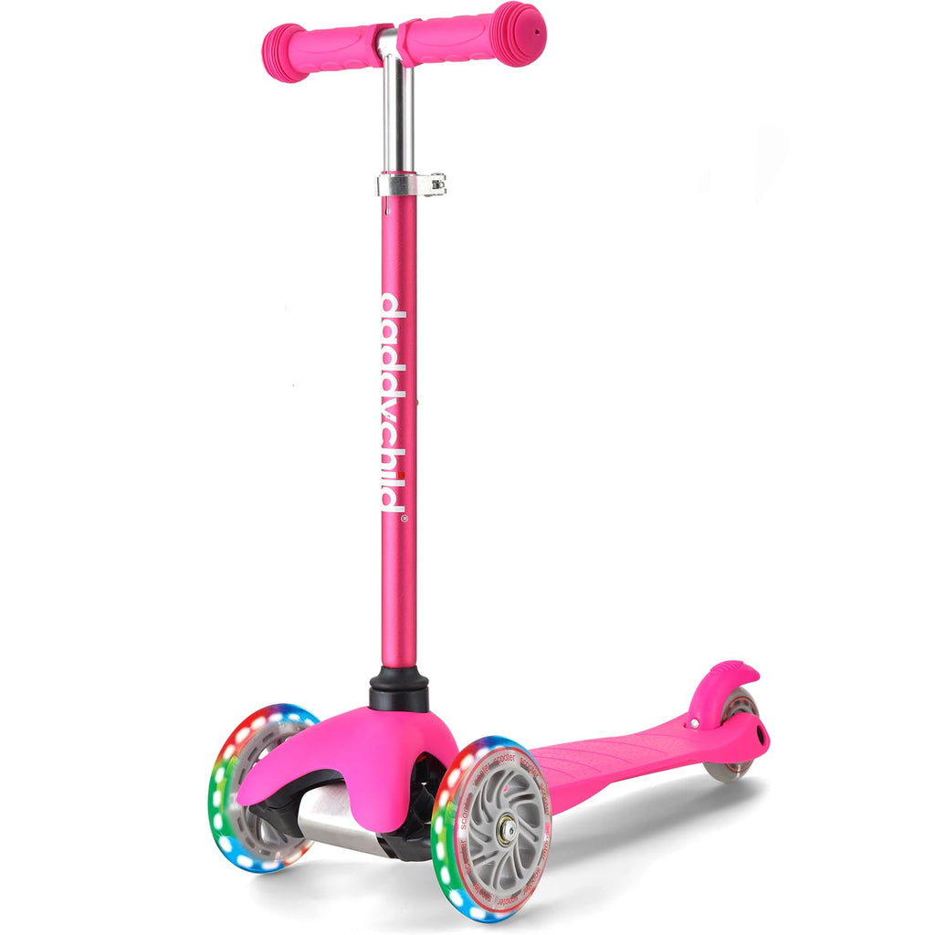 3-Wheel Kick Scooter with Light Up Wheels, 4 Adjustable Heights, Foldable D94362