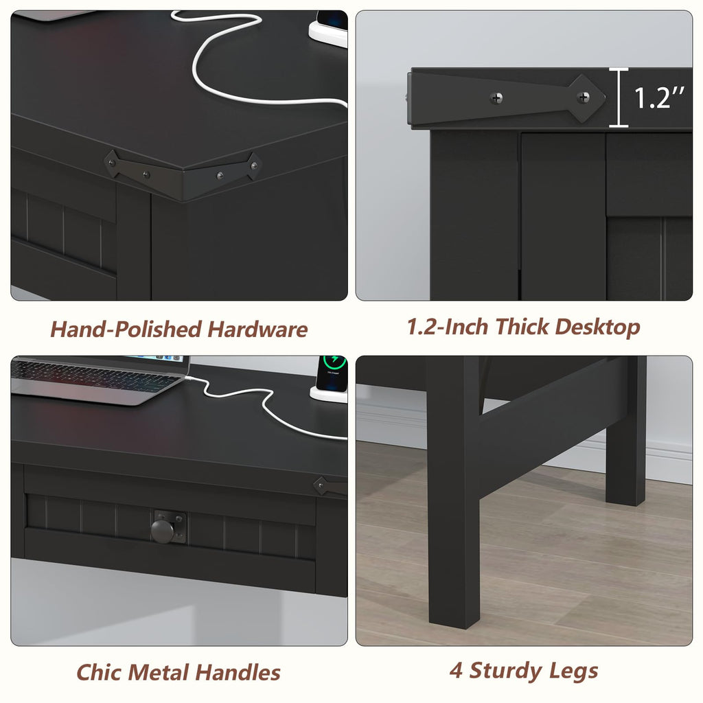 39 Inch Small Computer Desk with Drawers T3305