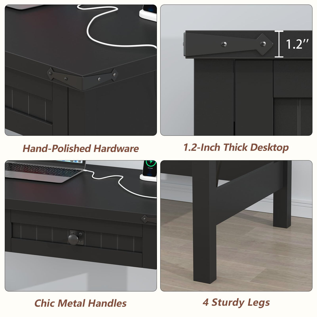 39 Inch Small Computer Desk with Drawers T3305