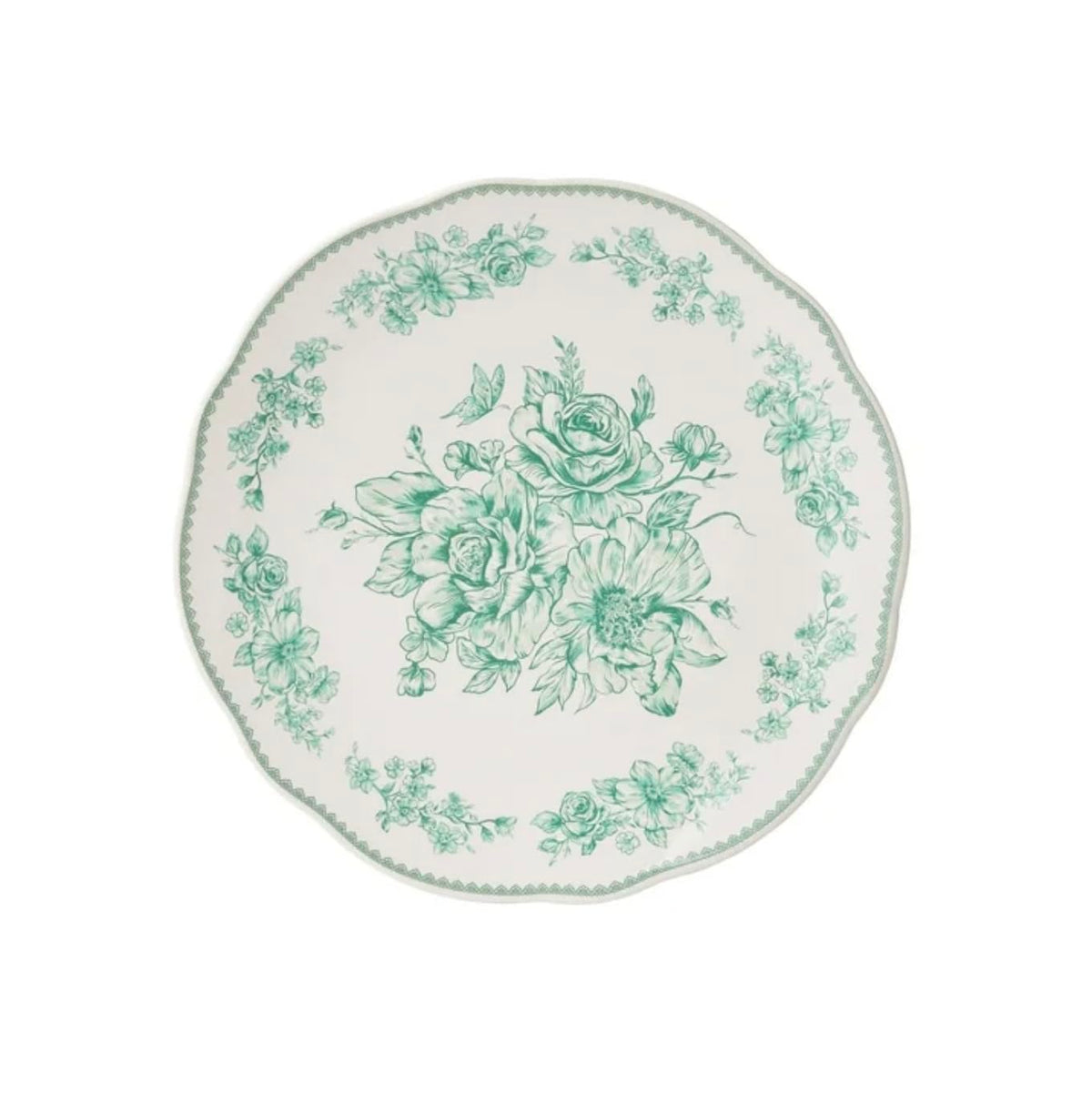 12-Piece Green Stoneware Dinnerware Set D12737
