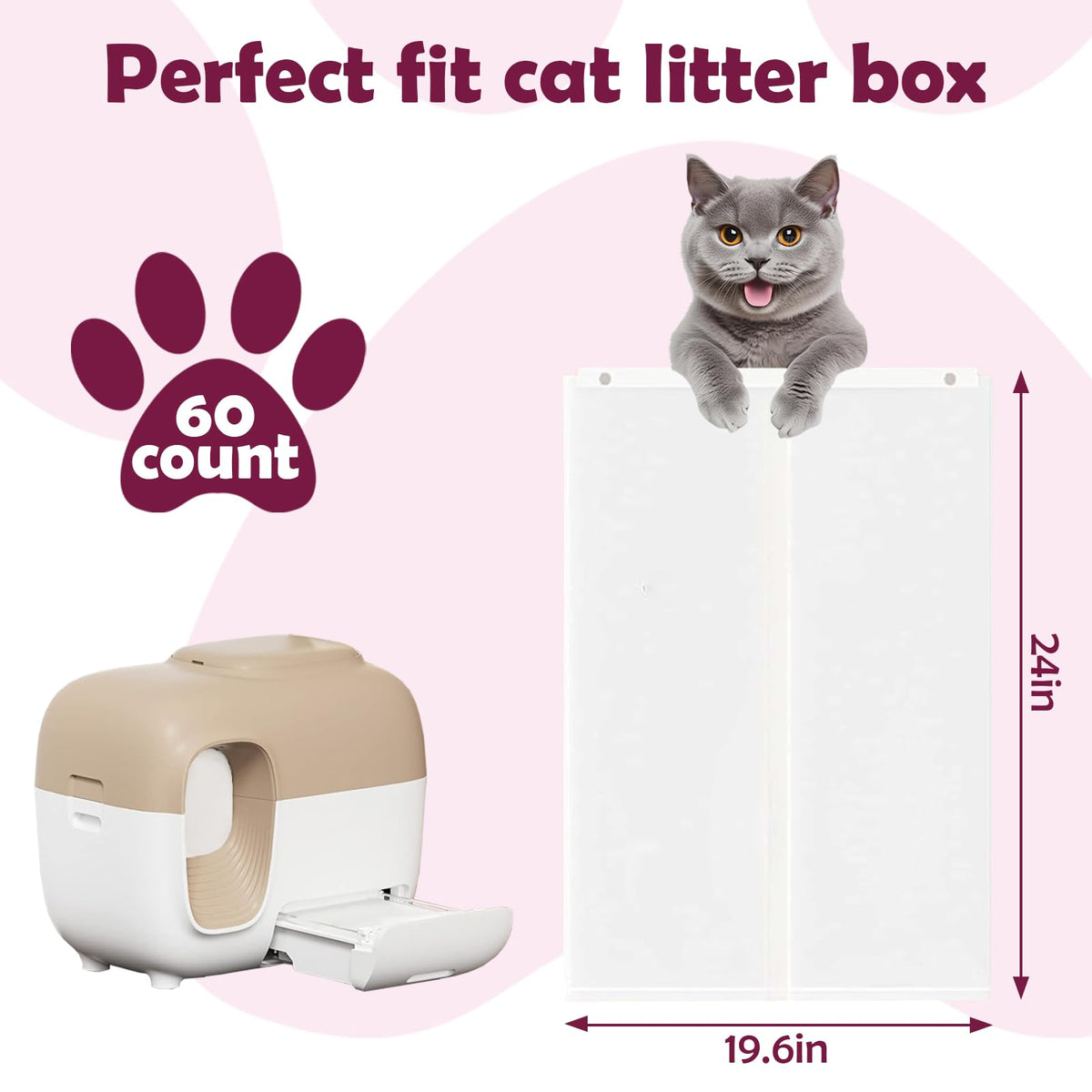 60pcs Cat Litter Box Liners V712281