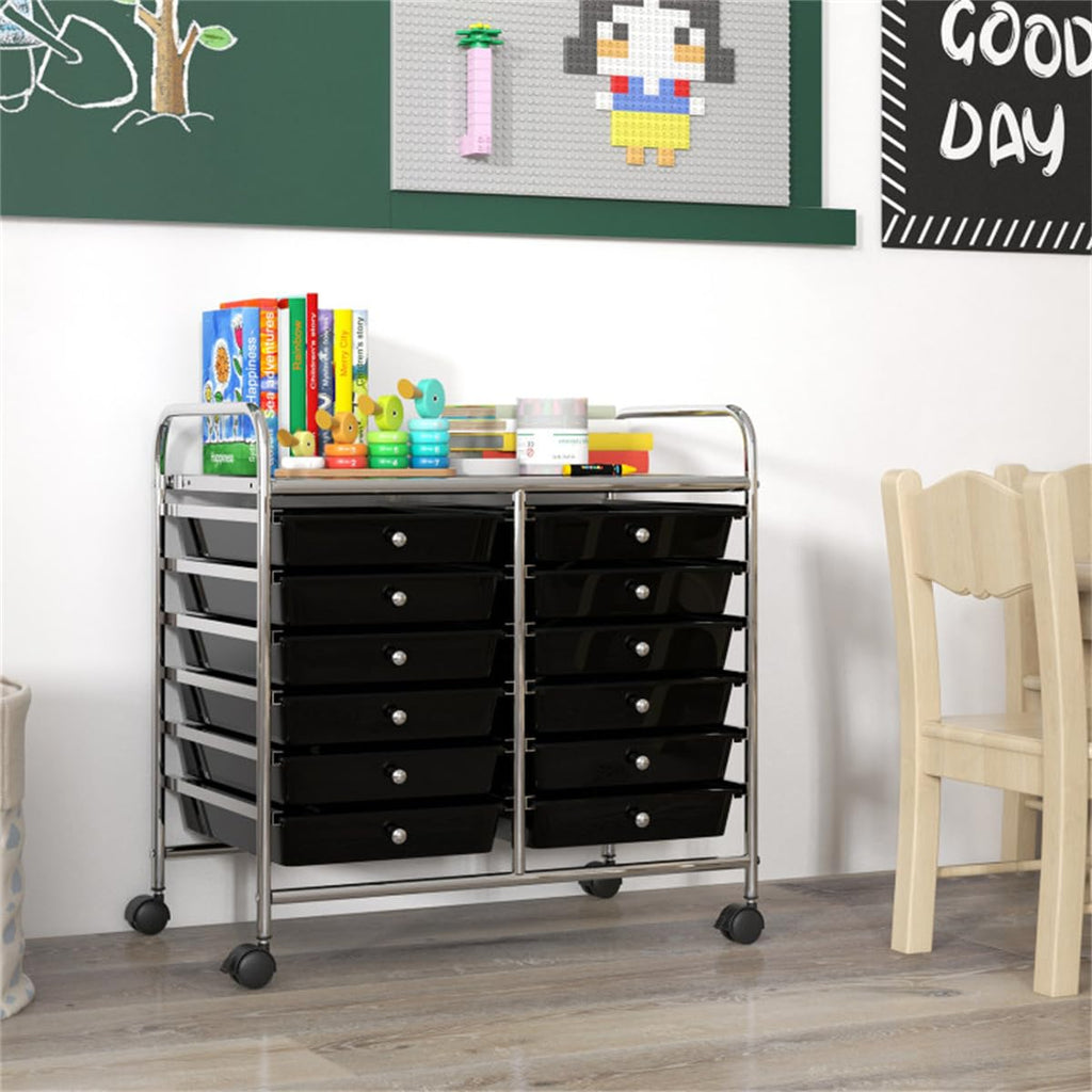 12 Drawer Rolling Storage Cart with Wheels Y980531