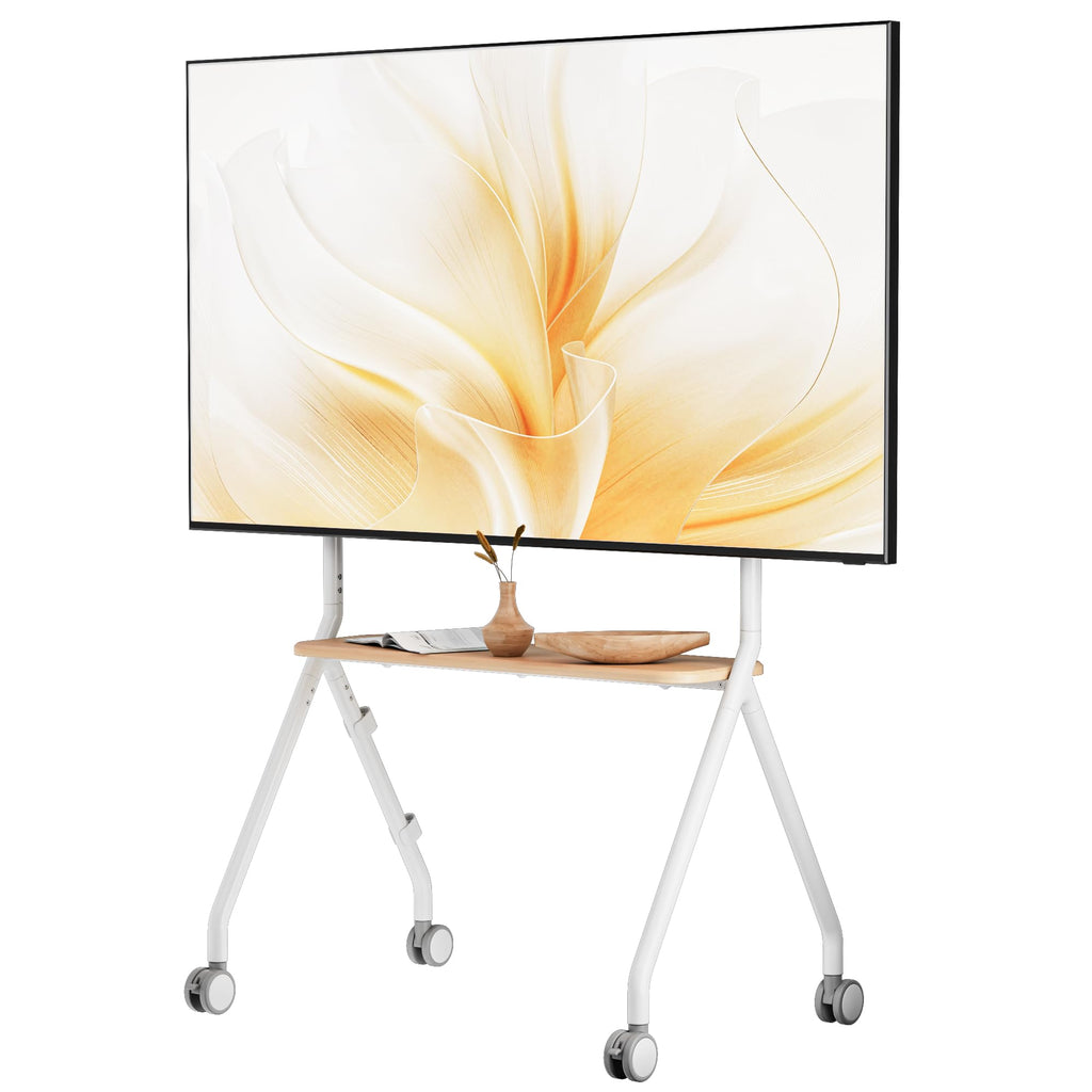 White Rolling TV Stand Y117