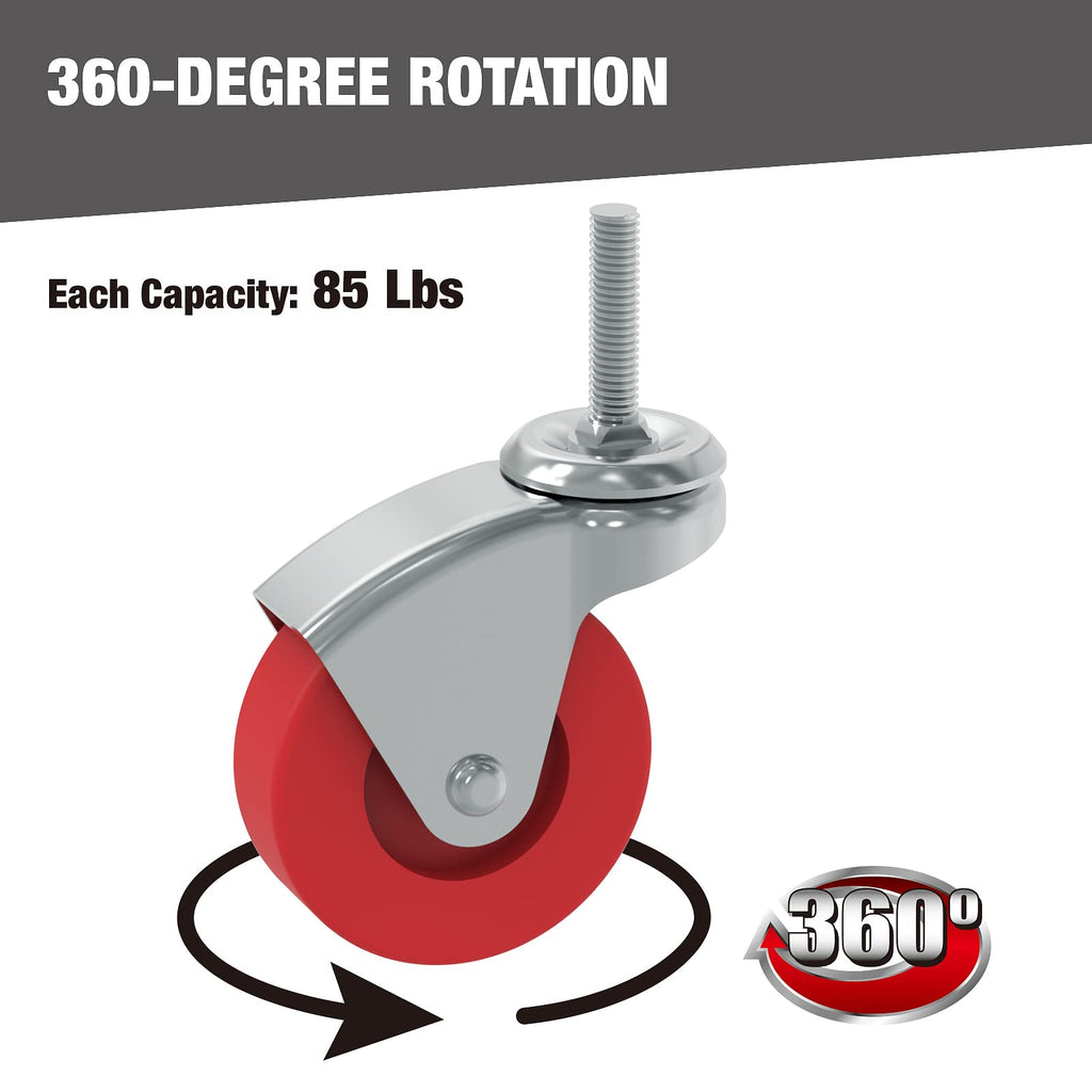 2.5 Inch Stem Caster Wheels Set of 6 P7501