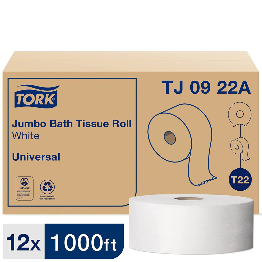 White Jumbo Toilet Paper Roll and Multifold Hand Towel Q14550