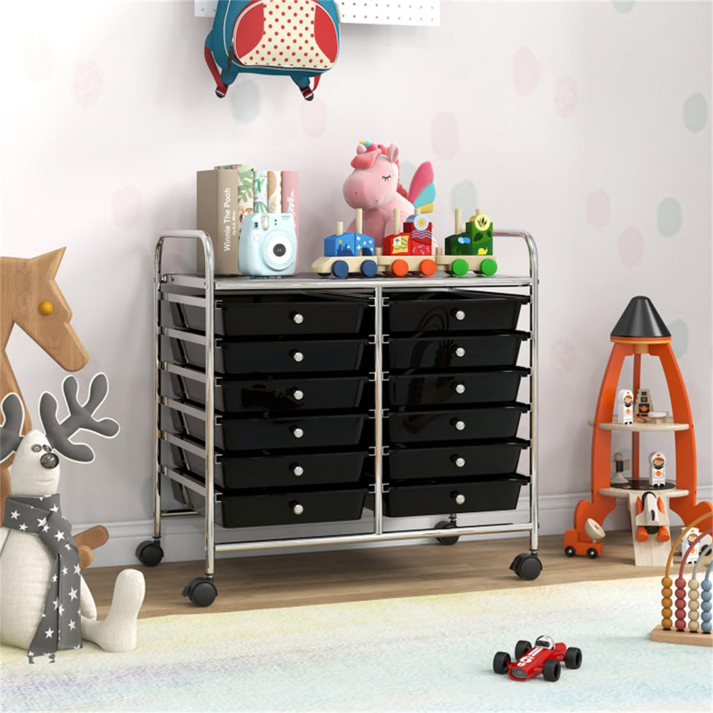 12 Drawer Rolling Storage Cart with Wheels Y980531