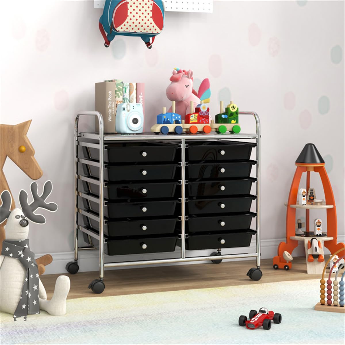 12 Drawer Rolling Storage Cart with Wheels Y980531