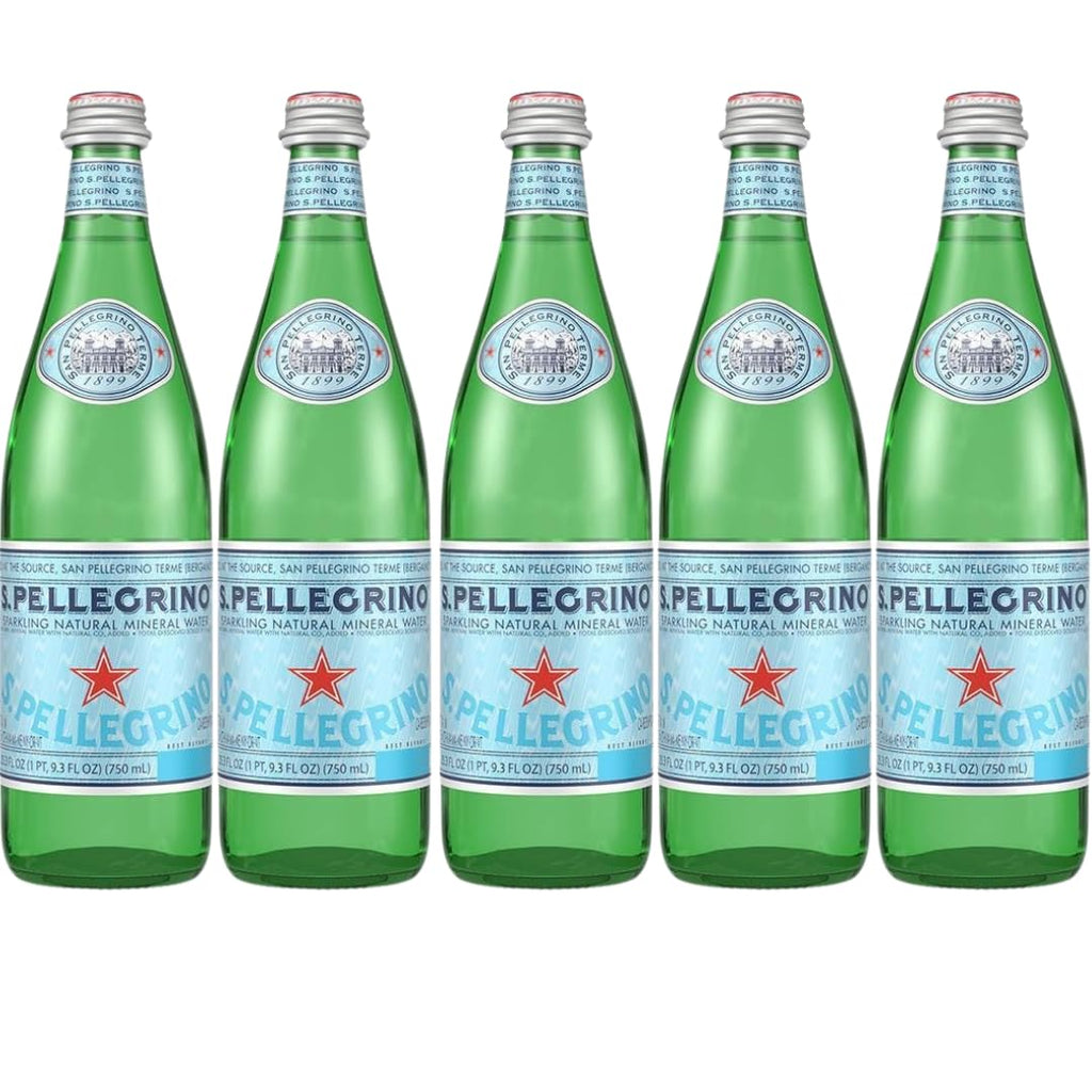 Sparkling Natural Mineral Water 750 mL Glass Bottles 5 Pack I750