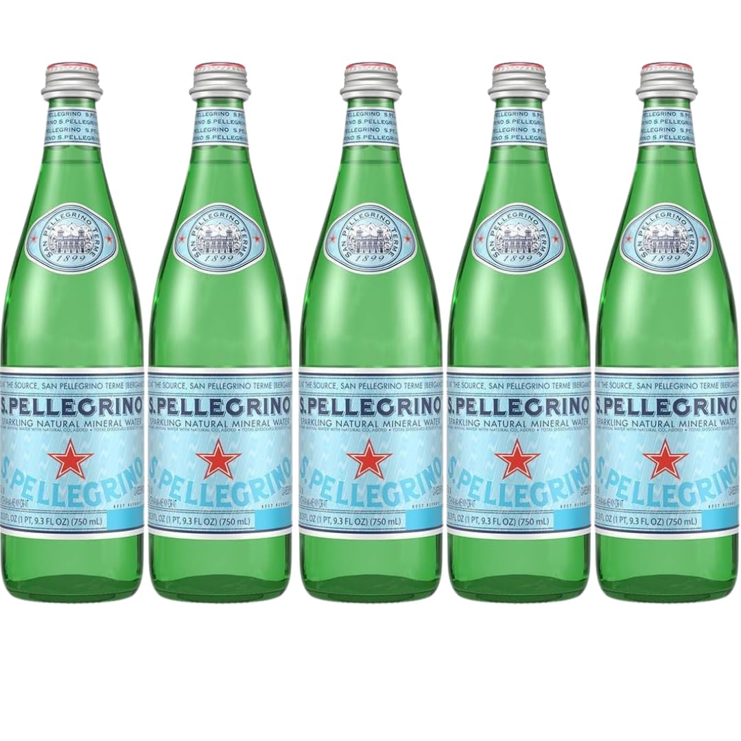 Sparkling Natural Mineral Water 750 mL Glass Bottles 5 Pack I750