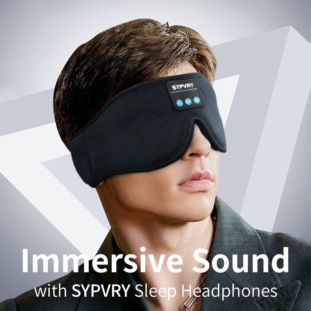 Bluetooth Sleep Mask Wireless Headphones Black S3547