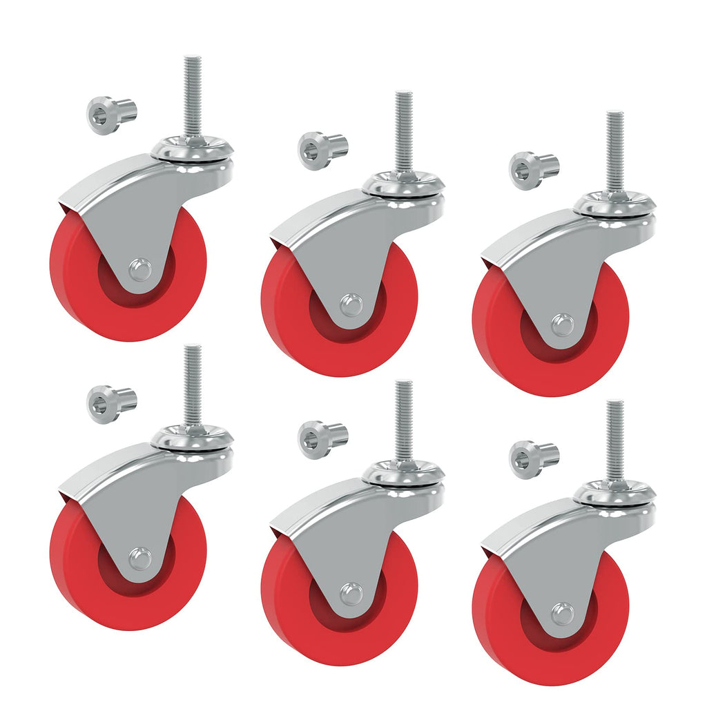 2.5 Inch Stem Caster Wheels Set of 6 P7501