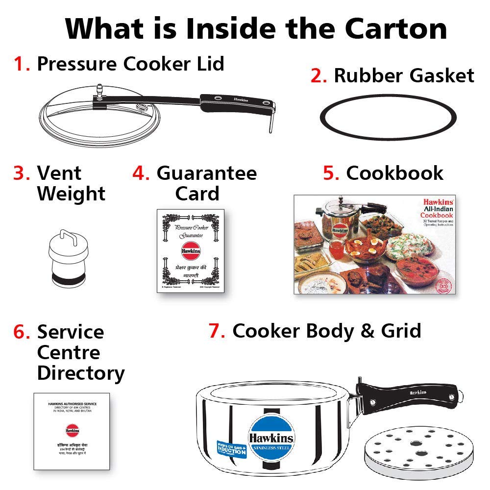 Stainless Steel Induction Compatible Pressure Cooker, 3 Litre N98328