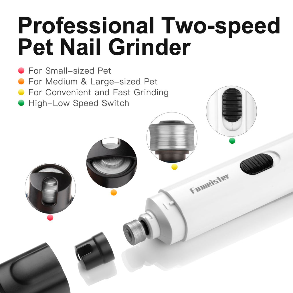 Quiet 2-Speed Type-C Rechargeable Dog Nail Grinder V7699