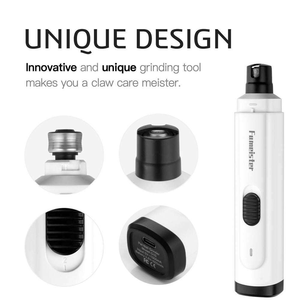 Quiet 2-Speed Type-C Rechargeable Dog Nail Grinder V7699