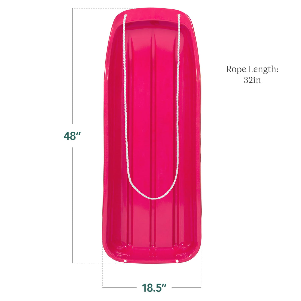 48in Kids Plastic Toboggan Snow Sled with Pull Rope I866