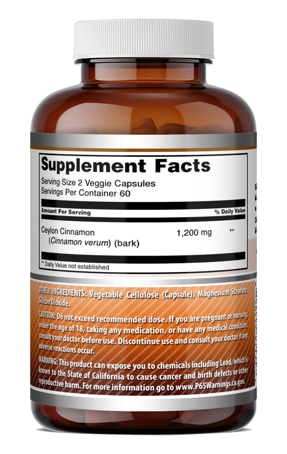 Ceylon Cinnamon 1200 Mg Vegetarian Capsules I744