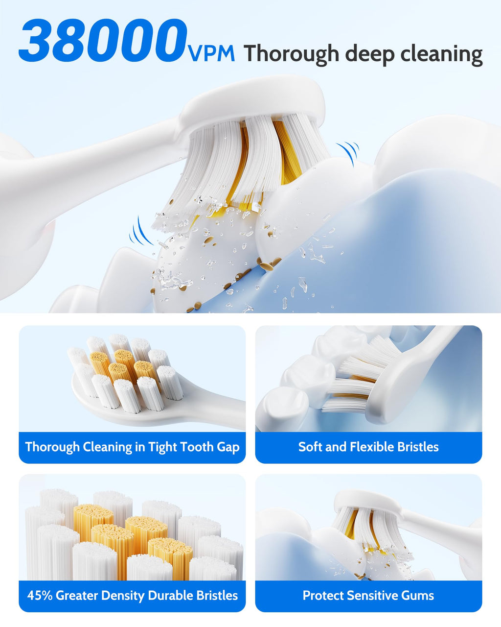 2 Pack Rechargeable Electric Toothbrush with 12 Brush Heads Y920587