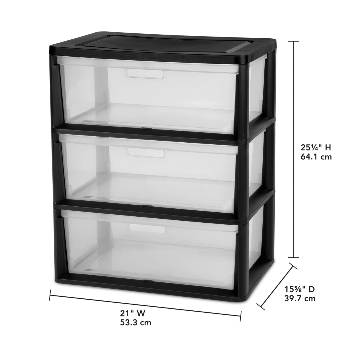 Black 5 Drawer Wide Tower M3813