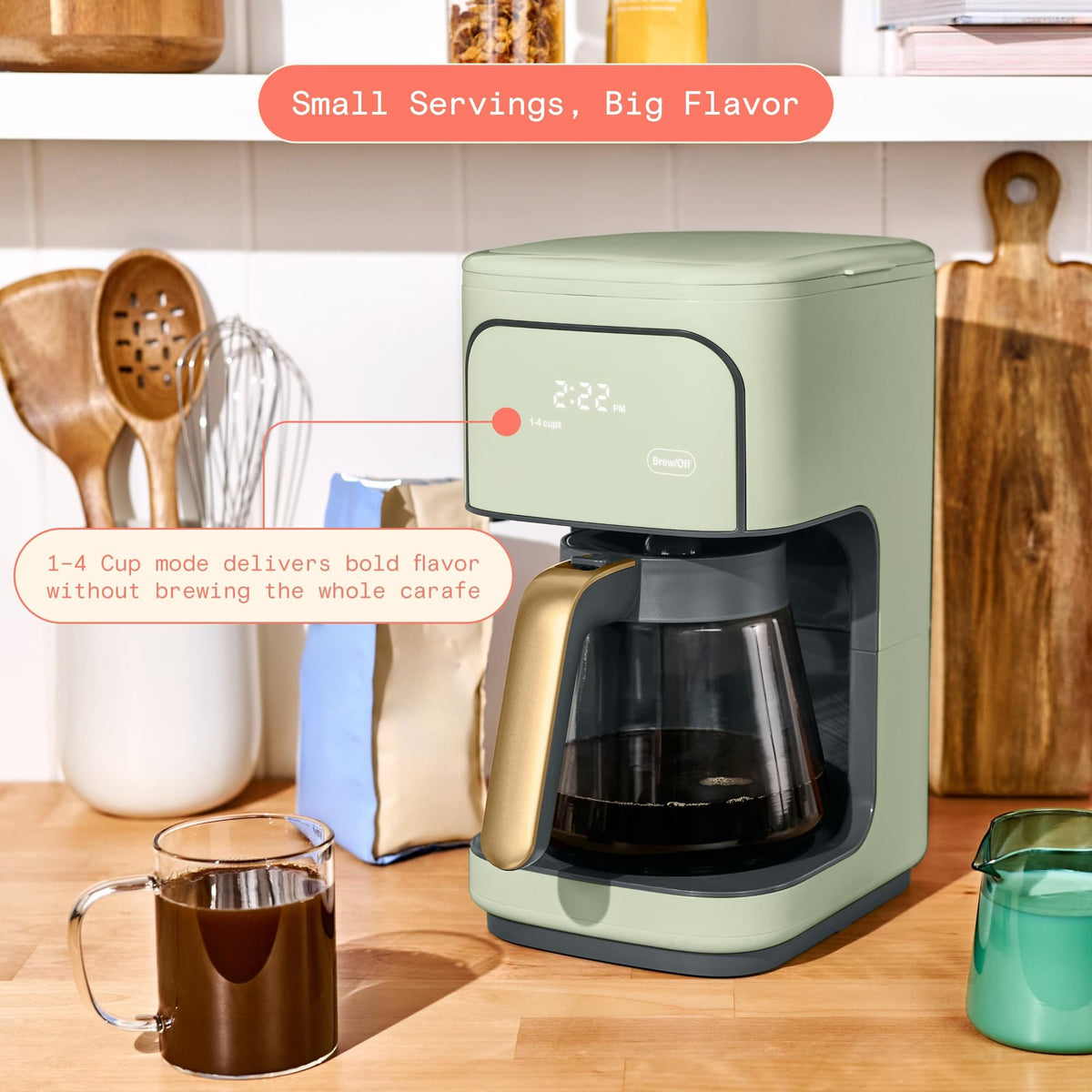 Sage Green 12-Cup Programmable Drip Coffee Maker F7959