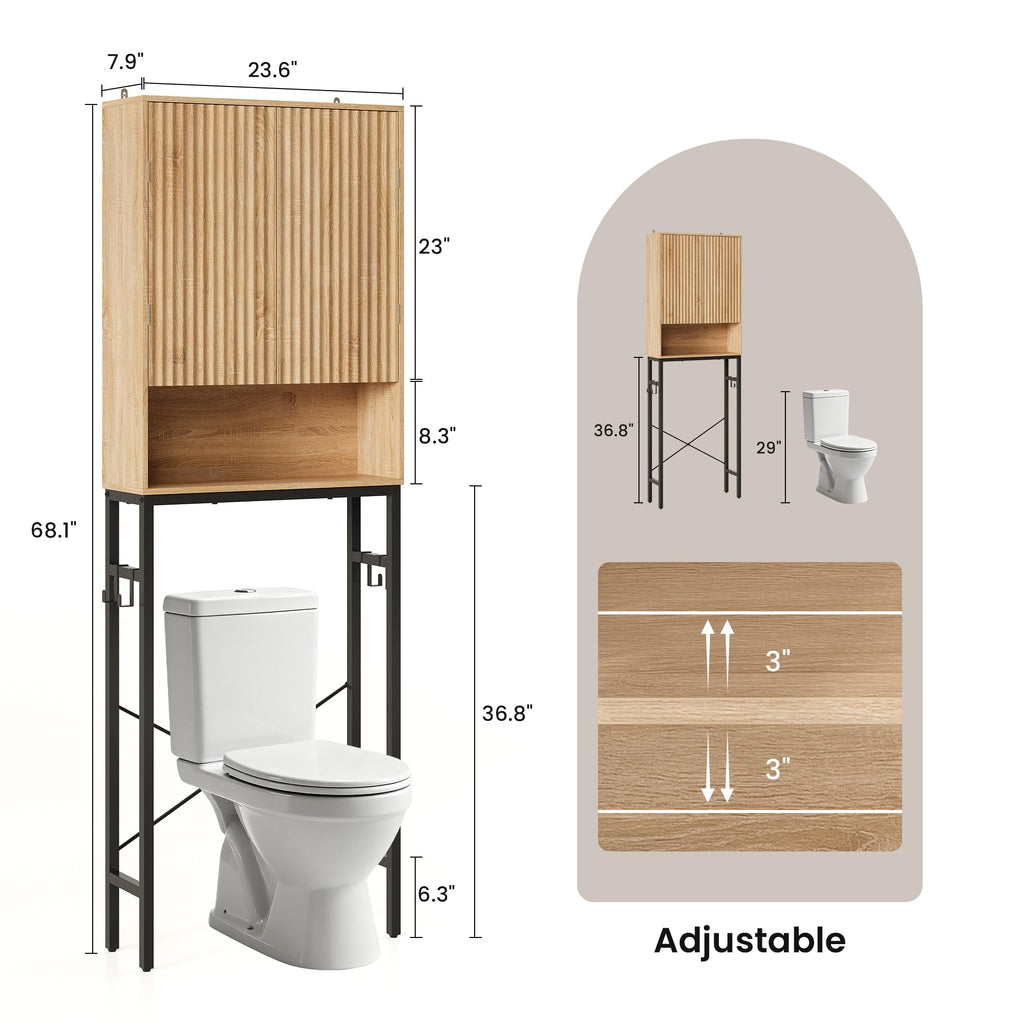 Freestanding Tall Wood Over The Toilet Storage Cabinet S53838