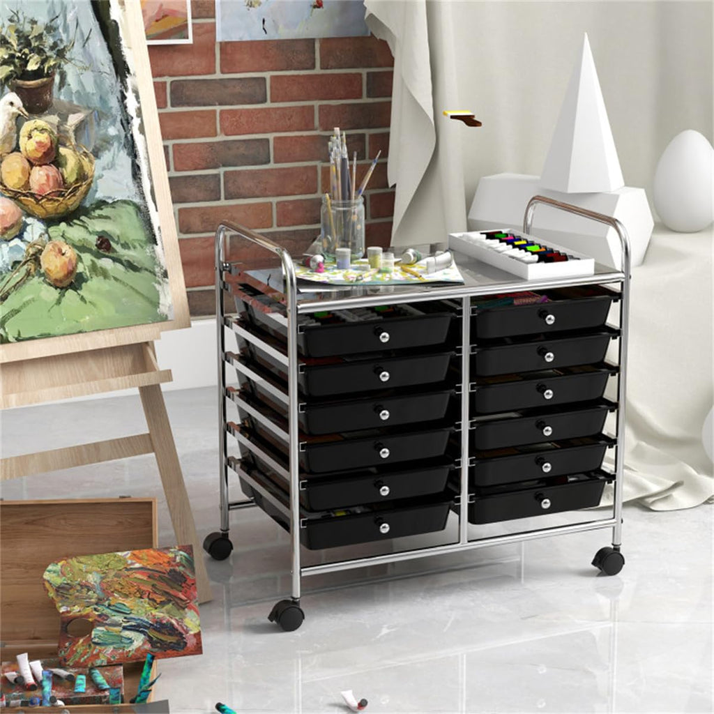 12 Drawer Rolling Storage Cart with Wheels Y980531