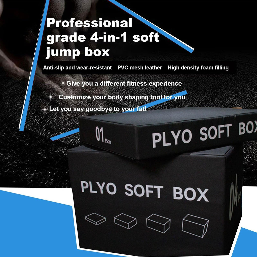 4-in-1 Foam Jumping Exercise Box Non-slip PU Leather Cover Y50242