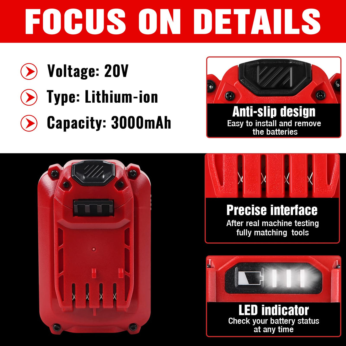 2 Pack 20V 3.0Ah Replacement Battery T226