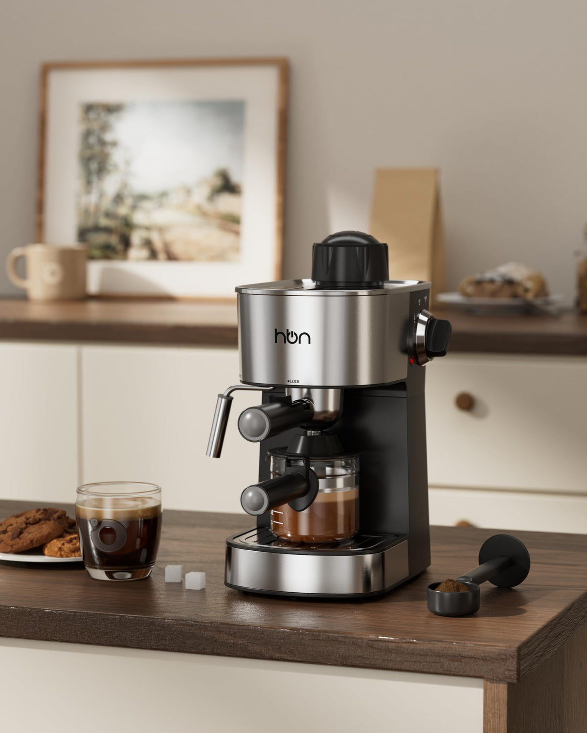 3.5Bar Stainless Steel Espresso Machine with Milk Frother U1707