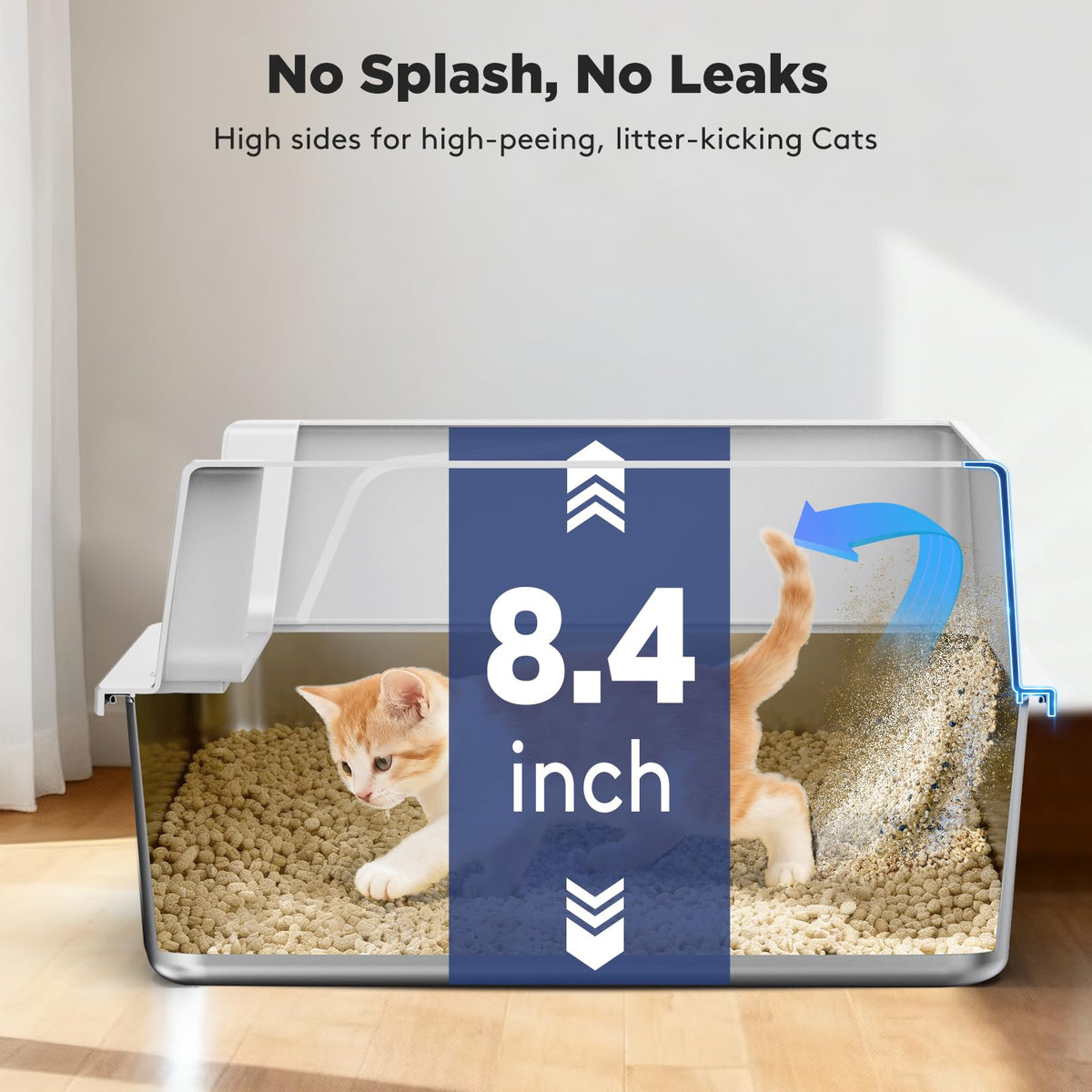2 Pack Stainless Steel Cat Litter Box with Lid N3321