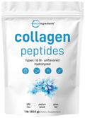 Hydrolyzed Collagen Peptides Powder, 1 lb Unflavored Type I & III R9535